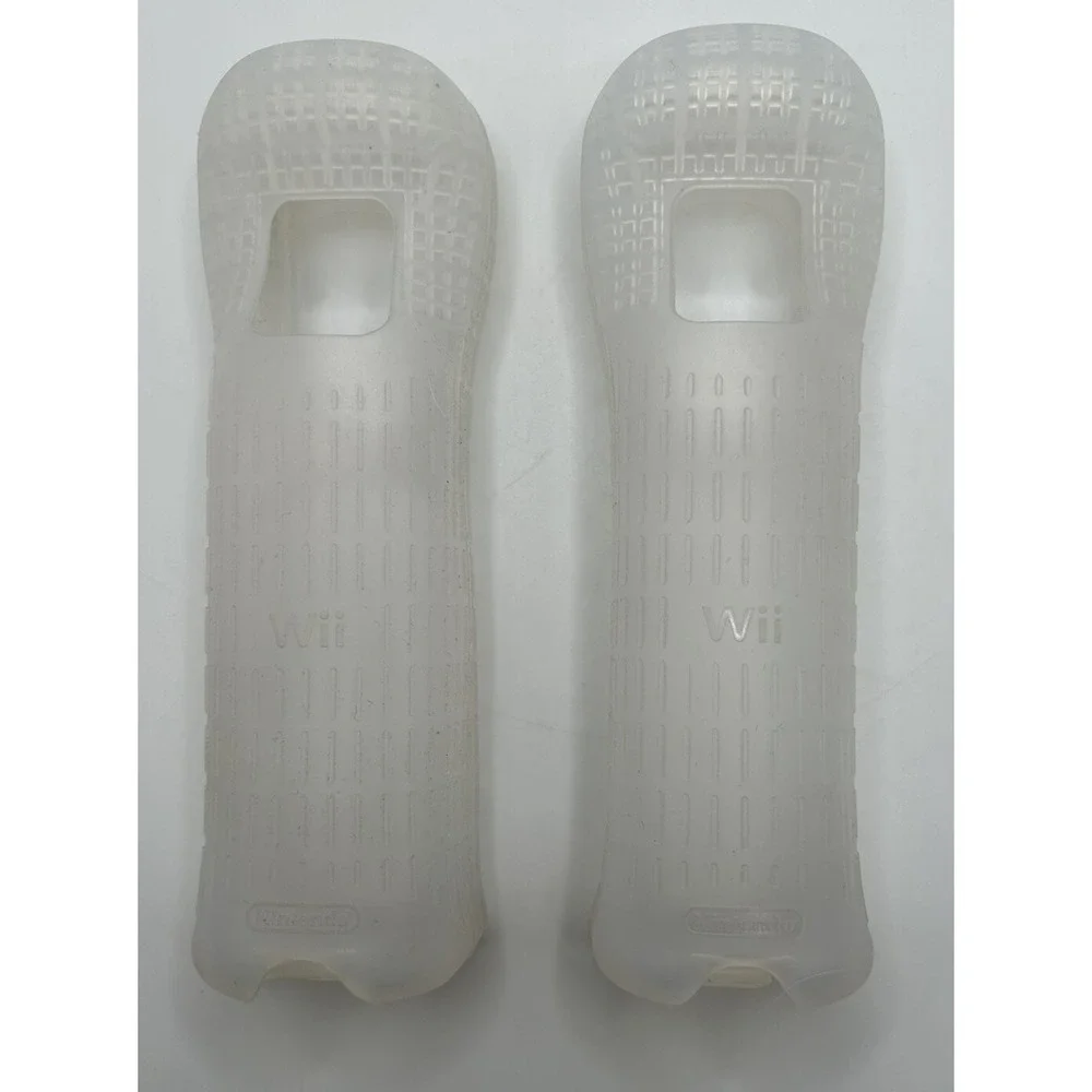 Nintendo‎ Wii Remote Silicone Gel Cover Grip Sleeves Pair Lot of 2 OEM Official